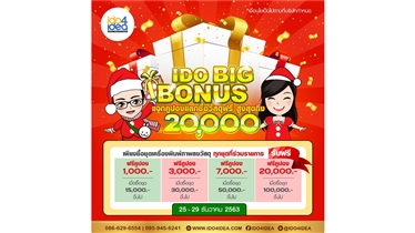 โปรโมชั่น IDO BIG BONUS! ส่งท้ายปี แจกคูปองแลกซื้อวัสดุฟรี 