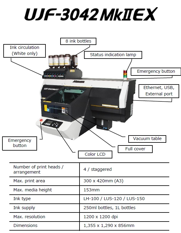 เครื่องพิมพ์ Flatbed Uv Mimaki Ujf-3042 , เครื่องพิมพ์ UV Flatbeเครื่องพิมพ์ระบบ UV,เครื่องพิมพ์UV, เครื่องพิมพ์ UV พิมพ์ขวด ,เครื่องพิมพ์หมึกยูวี, เครื่องพิมพ์ยูวี, UV Printer, เครื่องพิมพ์วัสดุ ,เครื่องพิมพ์ลงวัสดุ,เครื่องพิมพ์ลงบนวัสดุ,เครื่องพิมพ์ระบบยูวี,เครื่องพิมพ์วัสดุผิวเรียบ,เครื่องพิมพ์ไม